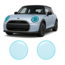 Антигравийная защитная бронепленка по лекалам для Mini Cooper F66 2024- оптика (фары и ПТФ)