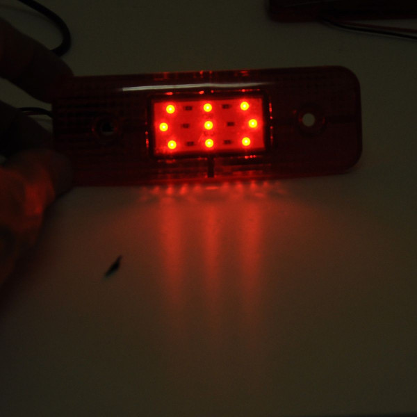 Габарит LED прямокутний 115х40 мм/12/24V/9 діодів Червоний 4 шт (MRT 60 K 062)