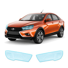Антигравійна захисна бронеплівка за лекалами для LADA Vesta Cross 2180 2018-2022 - оптика (фари та ПТФ)