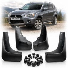 Бризковики для Mitsubishi Outlander XL 2009-2012 (вузький порог) комплект 4 шт (OEM: MZ313931,  MZ314340, MZ313932)