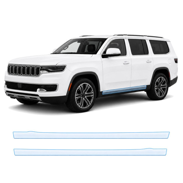 Антигравийная защитная бронепленка по лекалам для Jeep Wagoneer WS 2022- нижняя зона кузова пороги