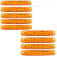 Габарит LED прямоугольный 100х15 мм 12/24V 9 диодов Оранжевый 10 шт (EMR 53S)