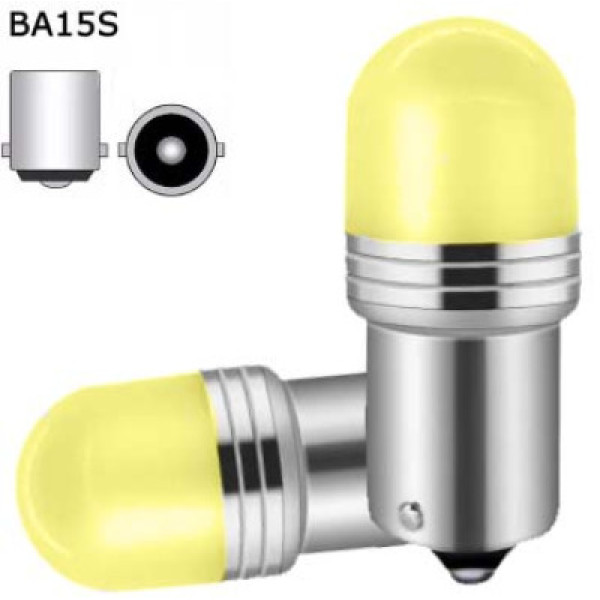 Автолампа світлодіодна LED 12/24V T25 6W Матова (BA15s) Жовтий Світло 1 шт №56