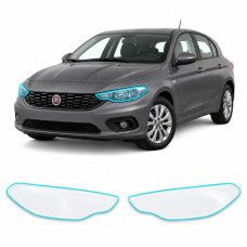 Антигравийная защитная бронепленка по лекалам для Fiat Tipo II 2015-2020 - оптика (фары и ПТФ)