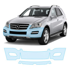 Антигравийная защитная бронепленка по лекалам для Mercedes-Benz M-Class W164 facelift 2008-2011 - передний бампер