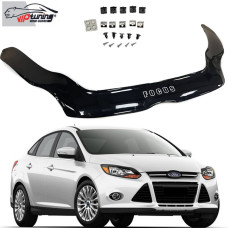 Дефлектор капота мухобойка Ford Focus III 2011-2015 Евро Крепление (Vip Tuning)