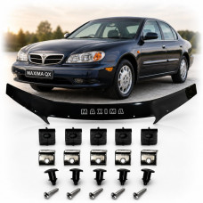 Дефлектор капота мухобойка Nissan Maxima (A33) 1999-2004 Євро Кріплення Vip Tuning (NS48)