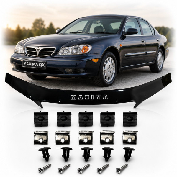 Дефлектор капота мухобойка Nissan Maxima (A33) 1999-2004 Євро Кріплення Vip Tuning (NS48)