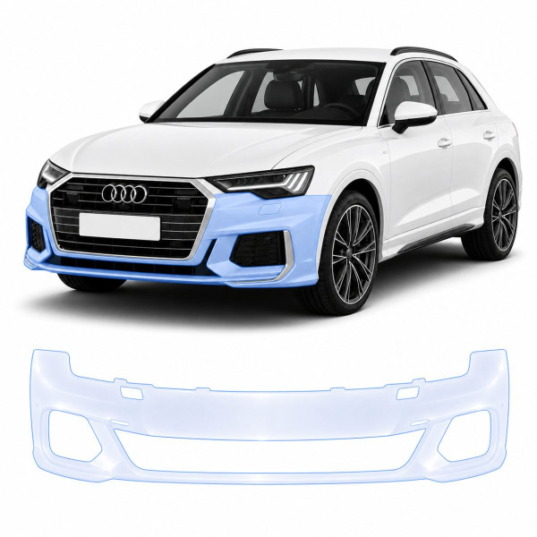 Антигравійна захисна бронеплівка за лекалами для Audi Q3 F3 2018-2024 - передній бампер