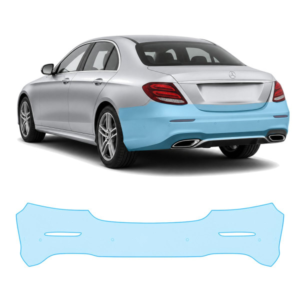 Антигравийная защитная бронепленка по лекалам для Mercedes-Benz E-Class W213 2016-2020 - задний бампер