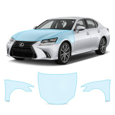 Антигравийная защитная бронепленка по лекалам для Lexus GS L10 facelift 2015-2020 - капот и передние крылья