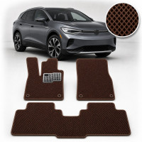 Коврики в салон EVA для Volkswagen ID.4 2020- (Металлический подпятник) Коричневые 3 шт