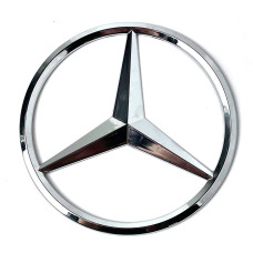 Эмблема для Mercedes 110 мм металлическая 3 пукли