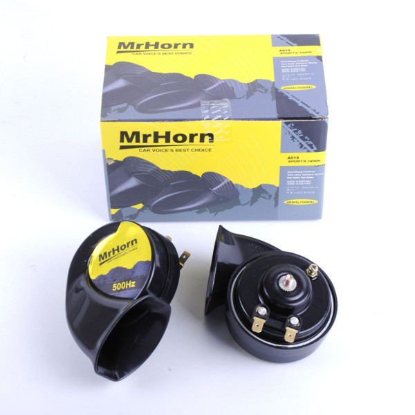 Сигнал автомобильный Mrhorn YW-A-019 2244 12V улитка D=75 мм / двухконтактный / клемма боковая