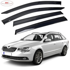 Дефлектори вікон вітровики HIC для Skoda Superb 2008-2015 Оригінал (SK09)
