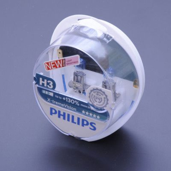 Автолампа галогенная Philips X-treme Vision +130% H3 12V 55W Pk22s 2 шт (12336XV+S2)