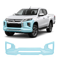 Антигравийная защитная бронепленка по лекалам для Mitsubishi L200 V facelift 2019-2024 - передний бампер
