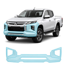 Антигравийная защитная бронепленка по лекалам для Mitsubishi L200 V facelift 2019-2024 - передний бампер