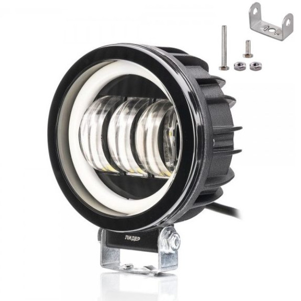 Світлодіодна додаткова LED фара 90х60 mm / Лінза з ДХО / 30W / 10Wх3 / 10-30V / 3500LM / 1 шт