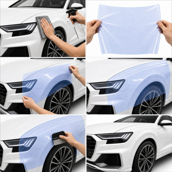 Антигравійна захисна бронеплівка за лекалами для Audi Q8 4M 2018-2023 - задній бампер