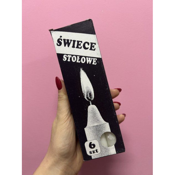 Свеча длительного горения SWIECE парафиновые 16 см (8 часов горения) белые 6 шт