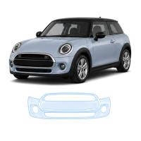 Антигравийная защитная бронепленка по лекалам для Mini Cooper F56 facelift 2018-2021 - передний бампер