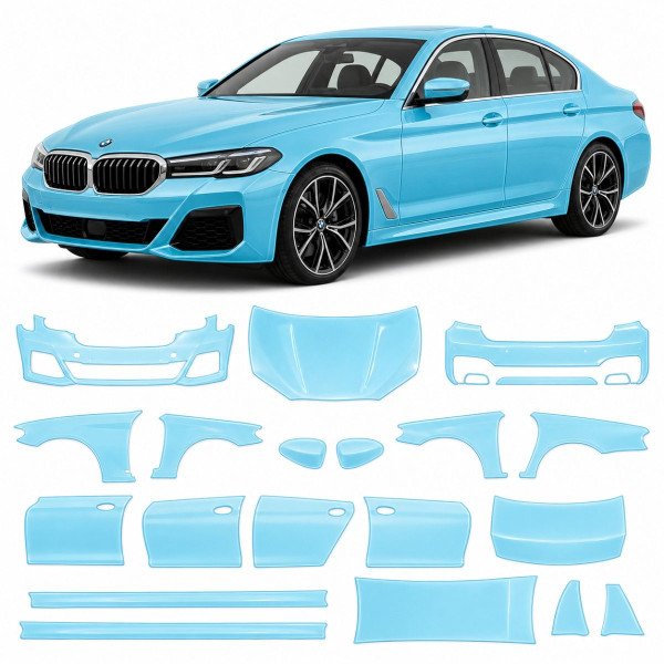 Антигравійна захисна бронеплівка за лекалами для BMW 5 Series G30 facelift 2020-2023 - повний кузов