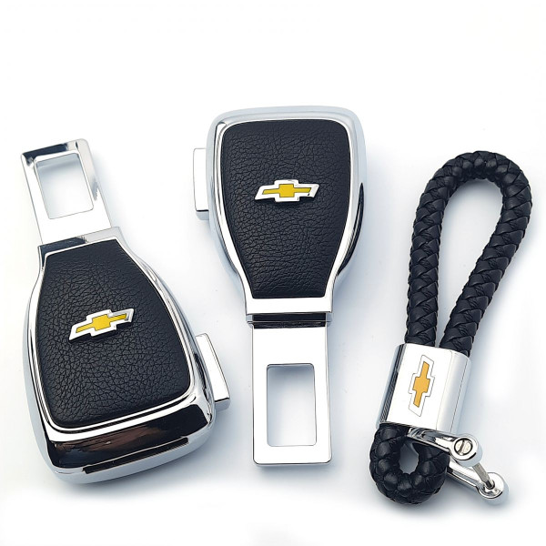 Набір авто для Chevrolet №2 / Заглушка перехідник ременя безпеки та брелока з логотипом