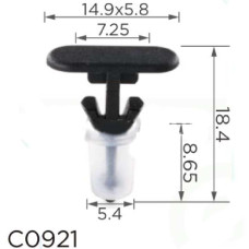 Клипса уплотнителя Volkswagen, Opel, Ford, Audi, Шевроле, Форд, Шевроле, Skoda, Subaru (C921)