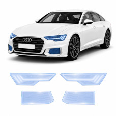Антигравийная защитная бронепленка по лекалам для Audi A7 C8 2018-2022 - оптика (фары и ПТФ)