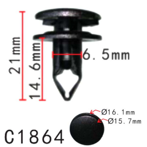 Клипса крипления Нажимная Распорная HONDA ACURA (90667-TC0-U01ZA 90667TC0U01ZA 11830) C1864
