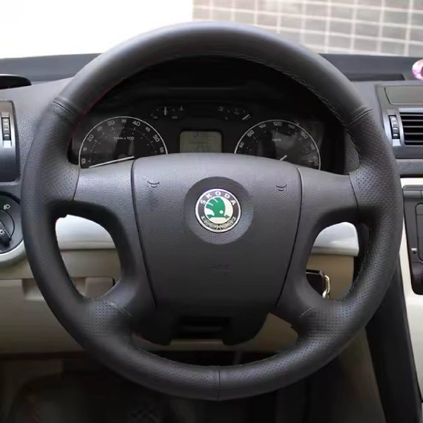 Чехол Оплетка Руля для Skoda Octavia A5 II / Fabia II 2005-2010 Кожа (Модельная Выкройка)