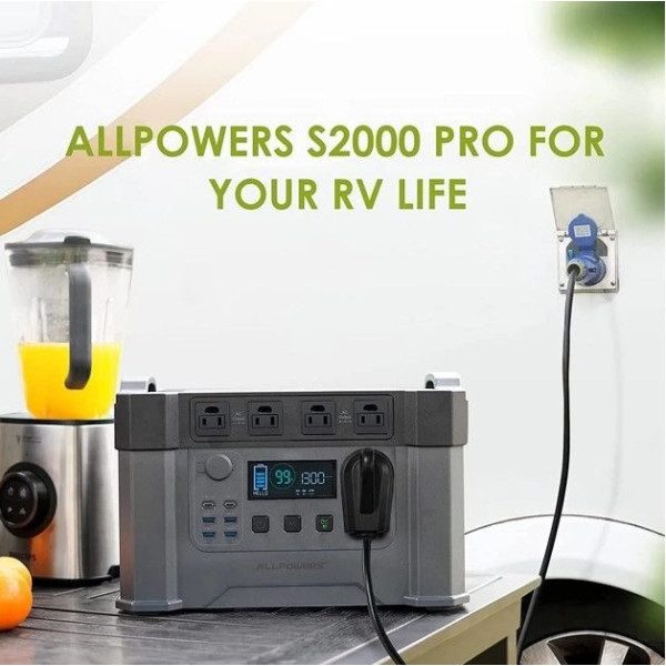 Портативна зарядна станція AAllpowers S2000 Pro 1500Wh 405405mAh 2400W Portable Power Station