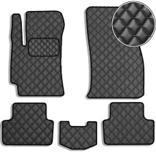 Коврики в салон для Daewoo Lanos / Sens Экокожа Черные 5 шт (Rombus)