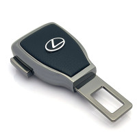 Заглушка переходник ремня безопасности с логотипом Lexus Темный хром 1 шт