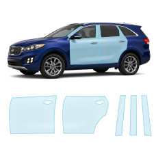 Антигравийная защитная бронепленка по лекалам для Kia Sorento UM 2015-2017 - зоны дверей и стойки окон