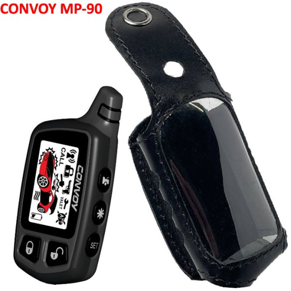 Чехол на пульт сигнализации Convoy MP-90 LCD 2-Way кожаный Черный