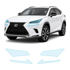 Антигравійна захисна бронеплівка за лекалами для Lexus NX AZ10 facelift 2018-2021 - оптика (фари та ПТФ)