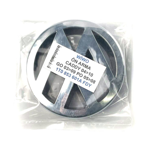 Эмблема для Volkswagen 125 мм Caddy 04-10 Polo 05-08 Golf 03-09 (1T 0853 601A FDY)