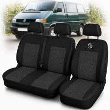 Чохли модельні 2+1 для Volkswagen T4 1990-2003 щільна тканина жакард Чорні