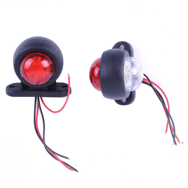 Габарит LED чебурашка 12/24V / міні 5.5 см / Червоно-Білий 2 шт (Туреччина)