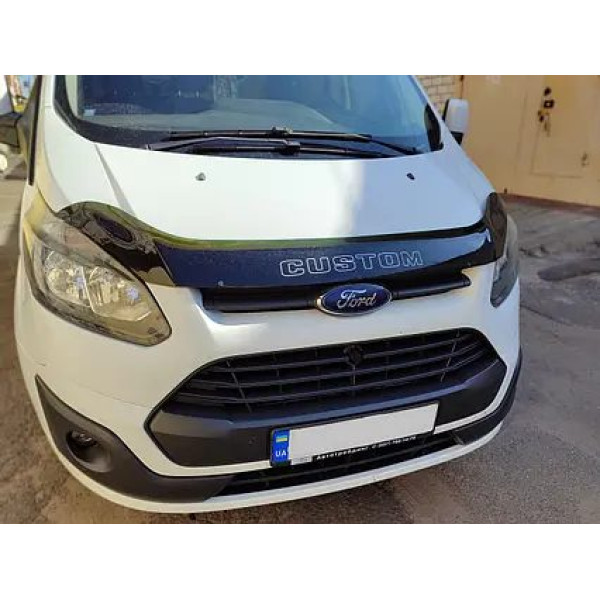 Дефлектор капота мухобойка для Ford Transit Tourneo Custom 2012-2018 Евро Крепление (Vip Tuning) FR46
