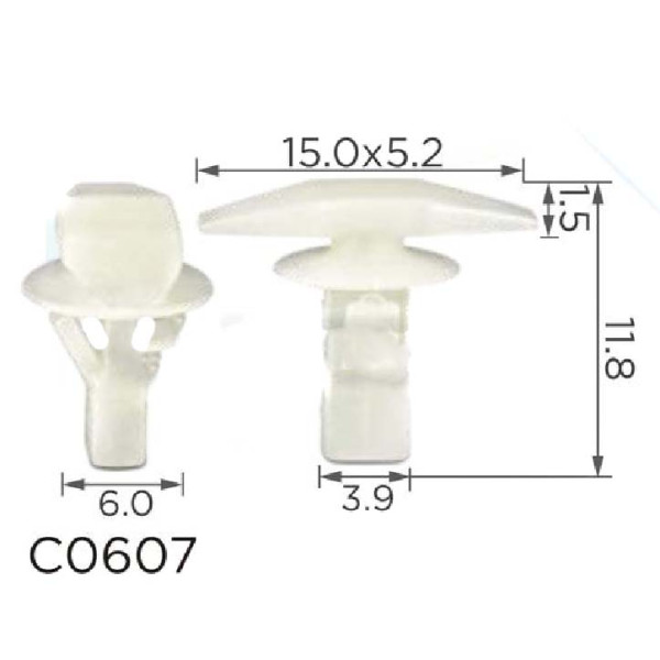 Уплотнительная клипса Ford Lexus Mazda Toyota Acura Honda Suzuki E7GZ612 6786728030 (C607)