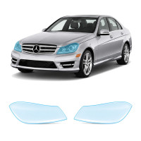 Антигравійна захисна бронеплівка за лекалами для Mercedes-Benz C-Class W204 facelift 2011-2014 - оптика (фари та ПТФ)