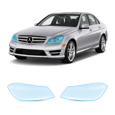 Антигравійна захисна бронеплівка за лекалами для Mercedes-Benz C-Class W204 facelift 2011-2014 - оптика (фари та ПТФ)