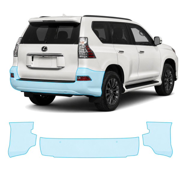 Антигравийная защитная бронепленка по лекалам для Lexus GX J150 facelift 2 2020-2023 - задний бампер