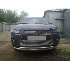 Дефлектор капота мухобойка Mitsubishi Outender XL 2010- короткий