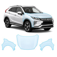 Антигравийная защитная бронепленка по лекалам для Mitsubishi Eclipse Cross I 2017-2021 - капот и передние крылья