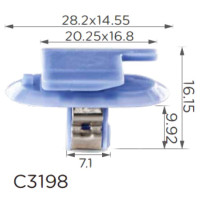 Клипса крепления молдинга Opel 1222141 24405740 Renault 7703077477 Peugeot 8748QT Citroen 8748QT C3198