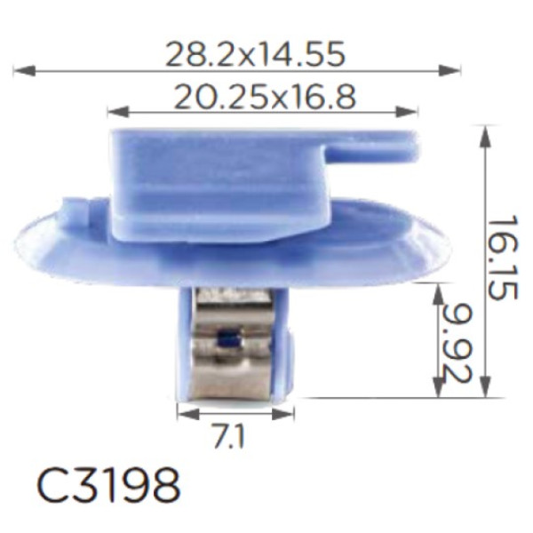 Кліпса кріплення молдингу Opel 1222141 24405740 Renault 7703077477 Peugeot 8748QT Citroen 8748QT C3198